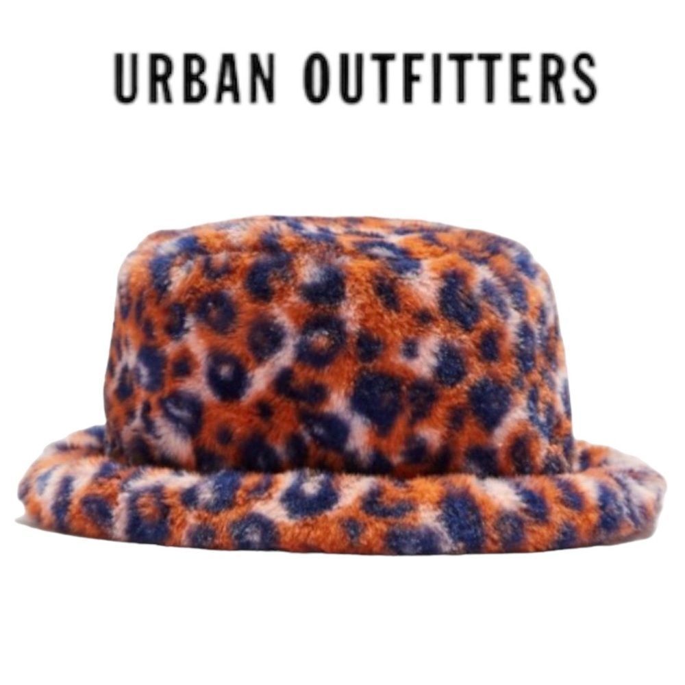 NEW Urban Outfitters UO Knox Printed Faux Fur Bucket Cap Hat